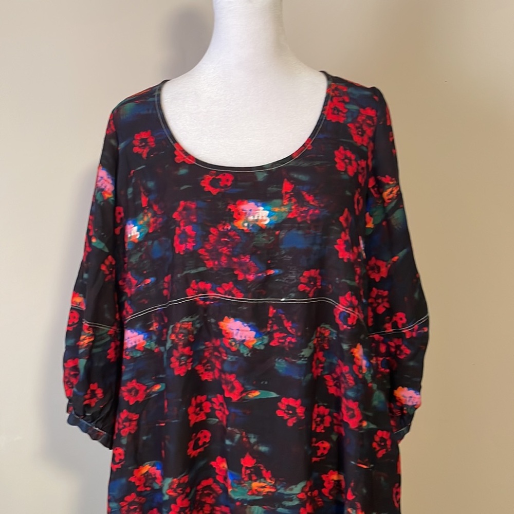 Rachel Comey for Target Black Maxi Dress with Red Floral Print - Picture 2 of 10